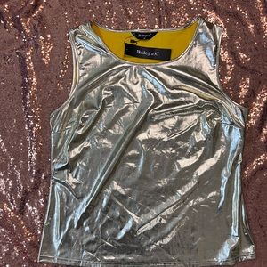 NWT vintage Allegra k sz xl 90s gold sleeveless top metallic top 0522